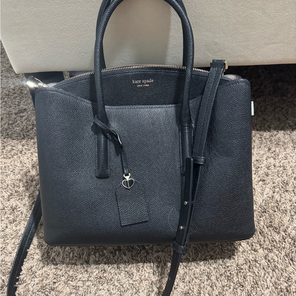 Kate Spade Black Leather Margaux Large Tote